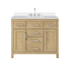 Custom image for Whitewashed Oak with Brushed Nickel Trim / White Quartz / No Mirror