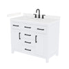 Custom image for White with Matte Black Trim / Carrara Cultured Marble / No Mirror