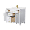 Custom image for White with Brushed Gold Trim / Carrara Cultured Marble / No Mirror