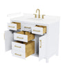 Custom image for White with Brushed Gold Trim / White Cultured Marble / No Mirror
