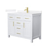 Custom image for White with Brushed Gold Trim / White Quartz / No Mirror