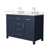 Custom image for Dark Blue with Brushed Nickel Trim / White Quartz / No Mirror