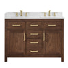Custom image for Dark Walnut with Brushed Gold Trim / Carrara Cultured Marble / No Mirror