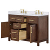 Custom image for Dark Walnut with Brushed Gold Trim / White Cultured Marble / No Mirror