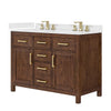 Custom image for Dark Walnut with Brushed Gold Trim / White Quartz / No Mirror