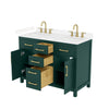 Custom image for Green with Brushed Gold Trim / Carrara Cultured Marble / No Mirror