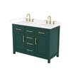 Custom image for Green with Brushed Gold Trim / White Cultured Marble / No Mirror