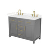Custom image for Dark Gray with Brushed Gold Trim / Carrara Cultured Marble / No Mirror