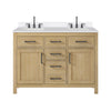Custom image for Whitewashed Oak with Matte Black Trim / White Quartz / No Mirror