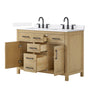 Custom image for Whitewashed Oak with Matte Black Trim / White Quartz / No Mirror
