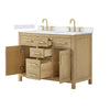 Custom image for Whitewashed Oak with Brushed Gold Trim / White Cultured Marble / No Mirror