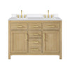 Custom image for Whitewashed Oak with Brushed Gold Trim / White Quartz / No Mirror