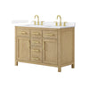 Custom image for Whitewashed Oak with Brushed Gold Trim / White Quartz / No Mirror