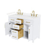 Custom image for White with Brushed Gold Trim / Carrara Cultured Marble / No Mirror