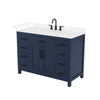 Custom image for Dark Blue with Matte Black Trim / Carrara Cultured Marble / No Mirror