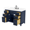 Custom image for Dark Blue with Matte Black Trim / White Cultured Marble / No Mirror