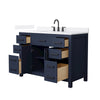 Custom image for Dark Blue with Matte Black Trim / White Quartz / No Mirror