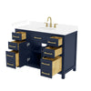 Custom image for Dark Blue with Brushed Gold Trim / White Cultured Marble / No Mirror
