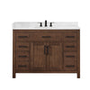 Custom image for Dark Walnut with Matte Black Trim / White Quartz / No Mirror