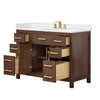 Custom image for Dark Walnut with Brushed Gold Trim / White Cultured Marble / No Mirror