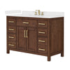 Custom image for Dark Walnut with Brushed Gold Trim / White Quartz / No Mirror