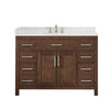 Custom image for Dark Walnut with Brushed Nickel Trim / Carrara Cultured Marble / No Mirror