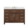 Custom image for Dark Walnut with Brushed Nickel Trim / White Quartz / No Mirror