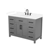 Custom image for Dark Gray with Matte Black Trim / White Cultured Marble / No Mirror