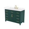 Custom image for Green with Brushed Gold Trim / Carrara Cultured Marble / No Mirror