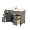 Custom image for Dark Gray with Brushed Gold Trim / White Cultured Marble / No Mirror