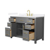 Custom image for Dark Gray with Brushed Gold Trim / White Quartz / No Mirror