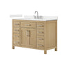 Custom image for Whitewashed Oak with Brushed Nickel Trim / Carrara Cultured Marble / No Mirror
