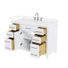 Custom image for White with Brushed Nickel Trim / Carrara Cultured Marble / No Mirror