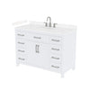 Custom image for White with Brushed Nickel Trim / Carrara Cultured Marble / No Mirror