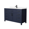 Custom image for Dark Blue with Matte Black Trim / Carrara Cultured Marble / No Mirror