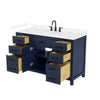 Custom image for Dark Blue with Matte Black Trim / Carrara Cultured Marble / No Mirror