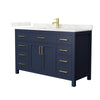 Custom image for Dark Blue with Brushed Gold Trim / Giotto Quartz / No Mirror