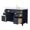 Custom image for Dark Blue with Brushed Gold Trim / Giotto Quartz / No Mirror