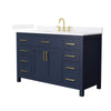 Custom image for Dark Blue with Brushed Gold Trim / White Quartz / No Mirror
