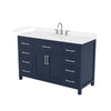 Custom image for Dark Blue with Brushed Nickel Trim / Carrara Cultured Marble / No Mirror