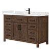 Custom image for Dark Walnut with Matte Black Trim / Carrara Cultured Marble / No Mirror