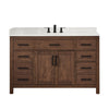 Custom image for Dark Walnut with Matte Black Trim / Carrara Cultured Marble / No Mirror