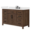 Custom image for Dark Walnut with Matte Black Trim / Carrara Cultured Marble / No Mirror