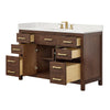 Custom image for Dark Walnut with Brushed Gold Trim / Giotto Quartz / No Mirror