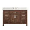Custom image for Dark Walnut with Brushed Nickel Trim / Carrara Cultured Marble / No Mirror
