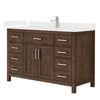 Custom image for Dark Walnut with Brushed Nickel Trim / White Cultured Marble / No Mirror