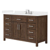 Custom image for Dark Walnut with Brushed Nickel Trim / White Cultured Marble / No Mirror