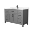 Custom image for Dark Gray with Matte Black Trim / Carrara Cultured Marble / No Mirror