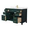 Custom image for Green with Brushed Gold Trim / Carrara Cultured Marble / No Mirror