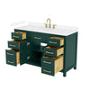 Custom image for Green with Brushed Gold Trim / Carrara Cultured Marble / No Mirror